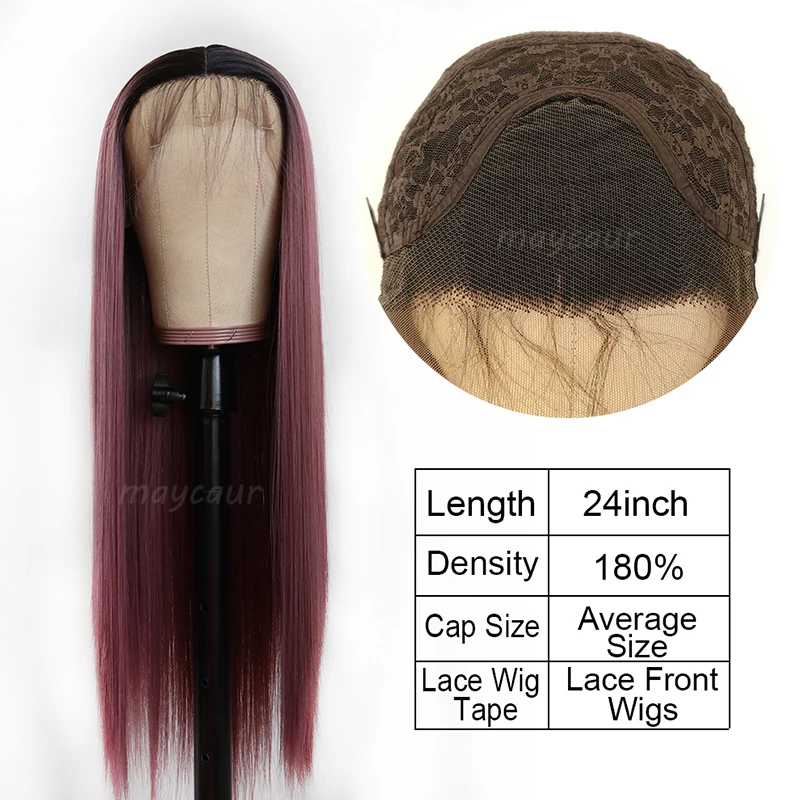 long straight synthetic lace front wig