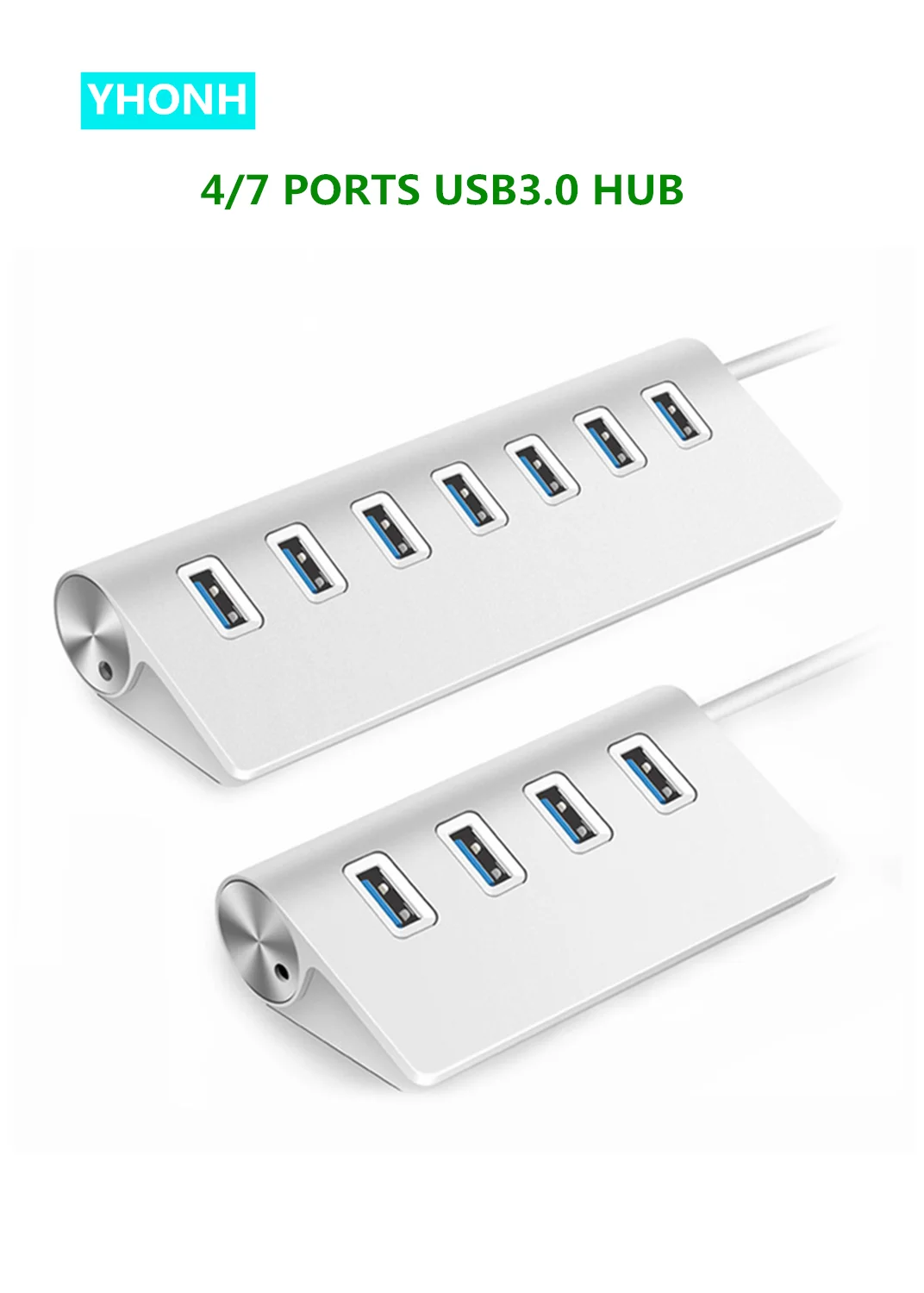 

Aluminum Alloy 4 Port USB3.0 Hub High Speed Splitter Cool Light High Quality USB Hub For Multi-device Computer Laptop micro SD