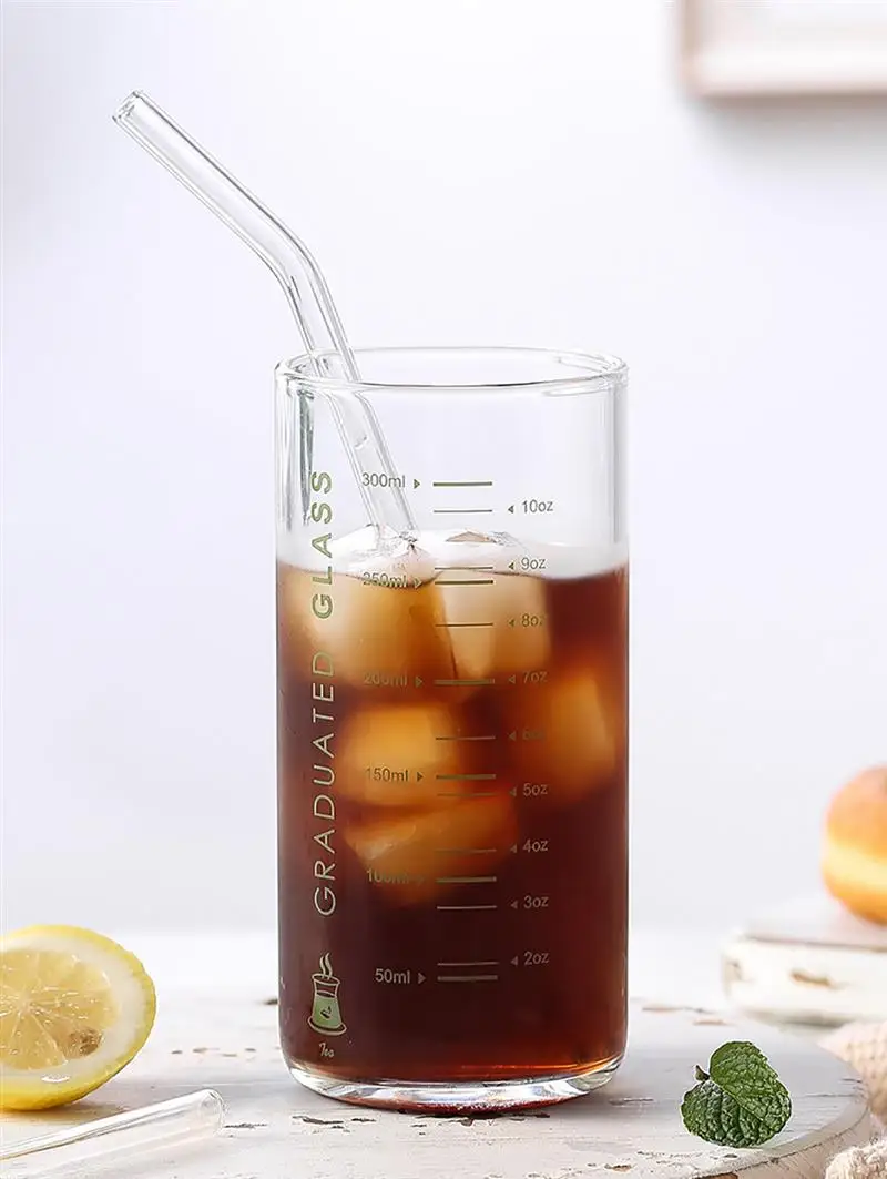 11,16 унций жаростойкая питьевая стеклянная многоразовая водная стеклянная хайбол с измерением Питьевая утварь