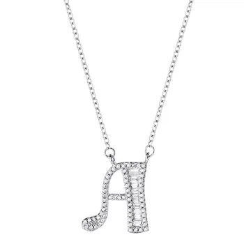 

A-Z Initial Letter Pendant Necklace Cubic Zircon Necklaces For Women Girls Alphabet Lucky Jewelry Valentine's Day Gift-Z
