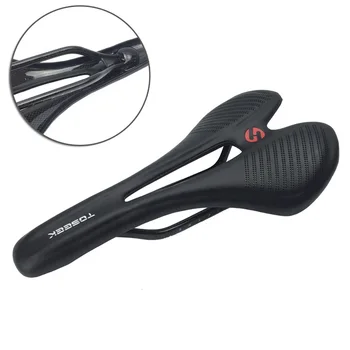 

Fine Workmanship TOSEEK Bicycle Saddle Carbon Fiber EVA Road Racing MTB Bike Hollow Seat 135g Lightweight Breathable Soft