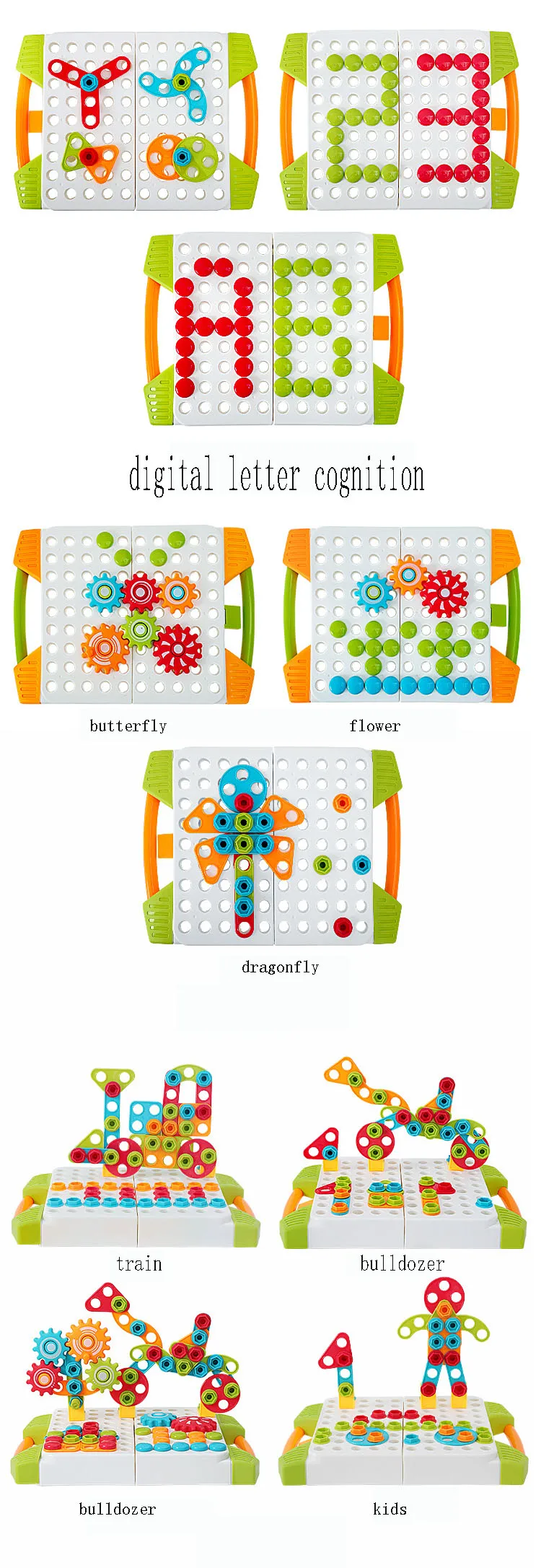 Игрушка-головоломка для мальчиков, вращающаяся электрическая дрель, набор инструментов, пластиковые винты, игрушечный гаечный ключ, съемные гайки, сборный комбинированный набор