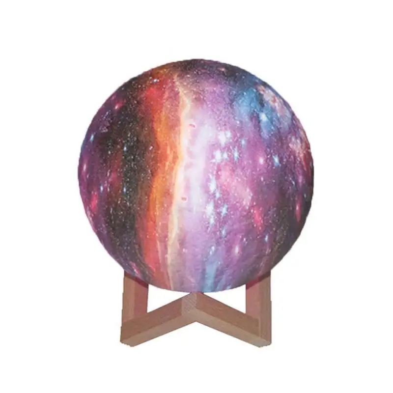 Rambery Moon Lamp, 3D принт, Ночной светильник, перезаряжаемый, 2 цвета, сенсорный выключатель, лампа, светильник s, 16 цветов, сменный, дистанционный, светодиодный, лунный светильник, подарок