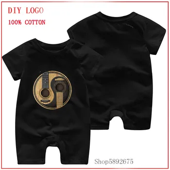 

100% cotton infant baby boys clothes summer short sleeve rompers newborn baby body clothes Guitar print pajamas for baby girl