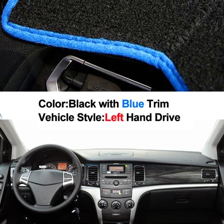 LHD Blue Накладка на приборную панель автомобиля, коврик, накидка для Ssangyong Korando 2011 2012 2013 LHD RHD, 2 слоя, авто защита от солнца, подушка - Название цвета: LHD Blue