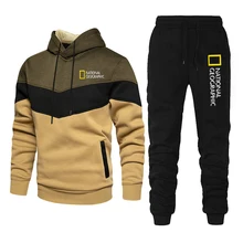 

2021 Men's Sports Suit National Fashion Brand Autumn And Winter New Products Two-Piece Outdoor Fishing Fitness Track Suit