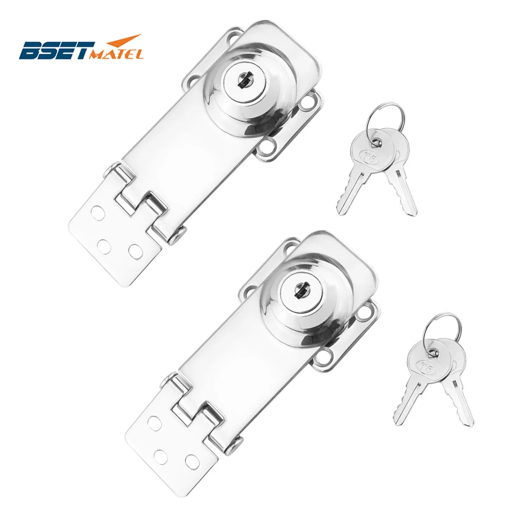

2PCS Marine Boat SS 304 Locking Hasp Safety Lock Hatch Cabinet Door Cabin Deck Locker Hatch Latch yacht accessories