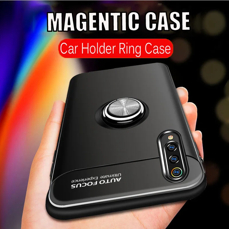 Luxury Shockproof Silicone Ring Case For Xiaomi Mi 9 CC9 8 SE 9T Pro A1 A3 Lite Car Stand Bumper Cover 6X A2 F1 Soft Cases |