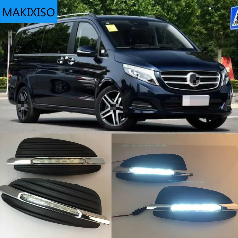 2pcs Led Daytime Running Light Car Accessories 12v Drl Fog Lamp For Mercedes Benz Vclass Vito