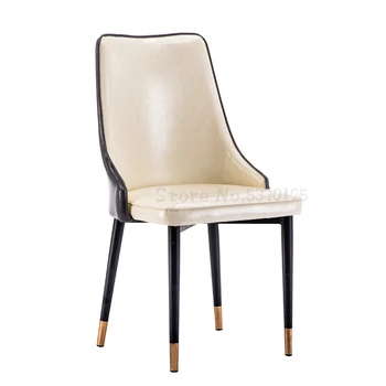 

Nordic dining chair home table light luxury modern minimalist wrought iron American hotel backrest