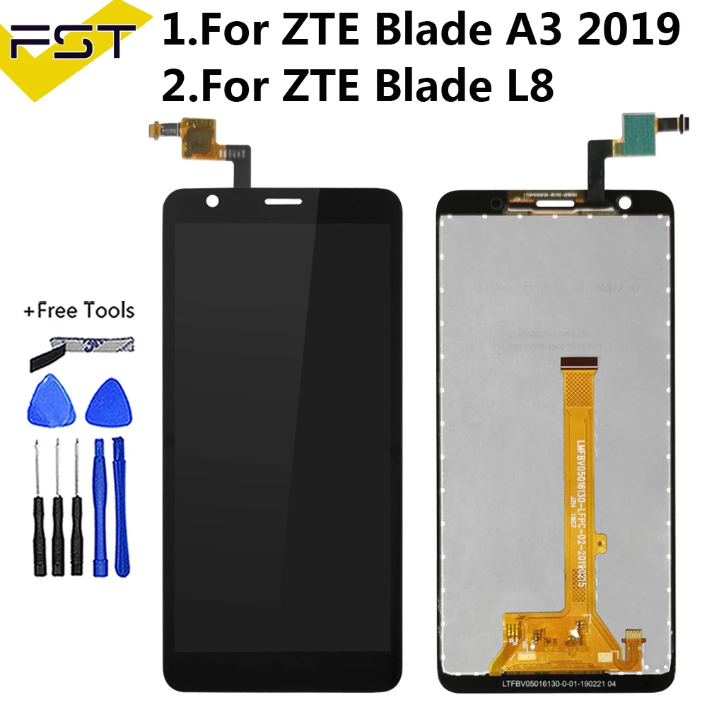 ЖК панель с сенсорным экраном 5 0 ''для ZTE Blade L8 / A3 2019 стеклянная дигитайзером