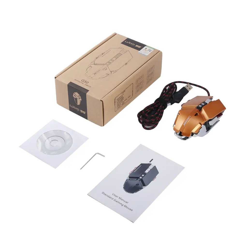 

Professional G50 Full Speed Photoelectric braided Wired Gaming Mouse 10 Buttons With 4000DPI For PC Computer