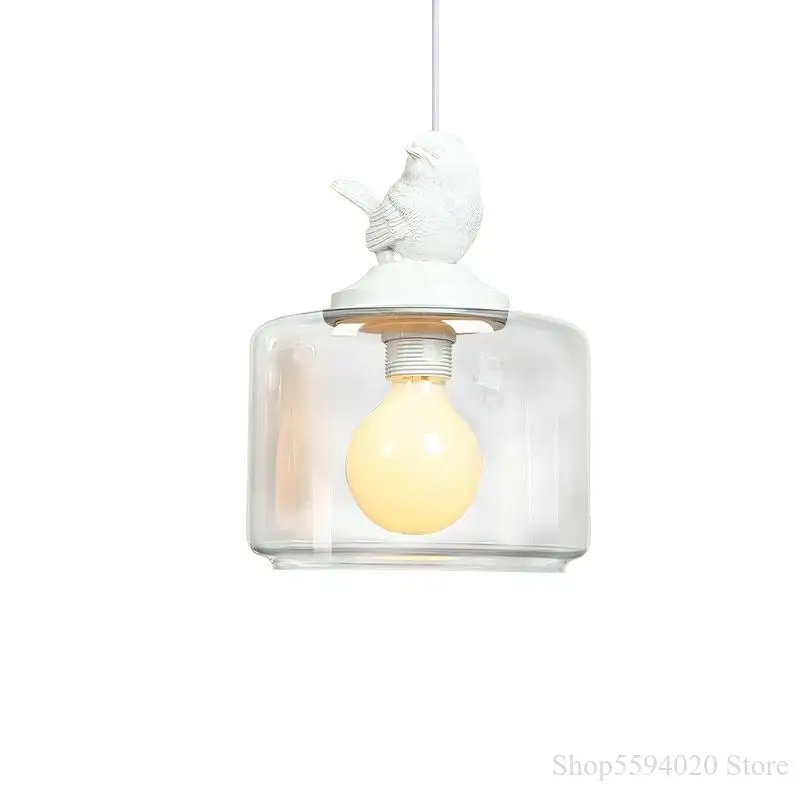 Современная стеклянная Подвесная лампа в виде птицы детский Домашний Светильник