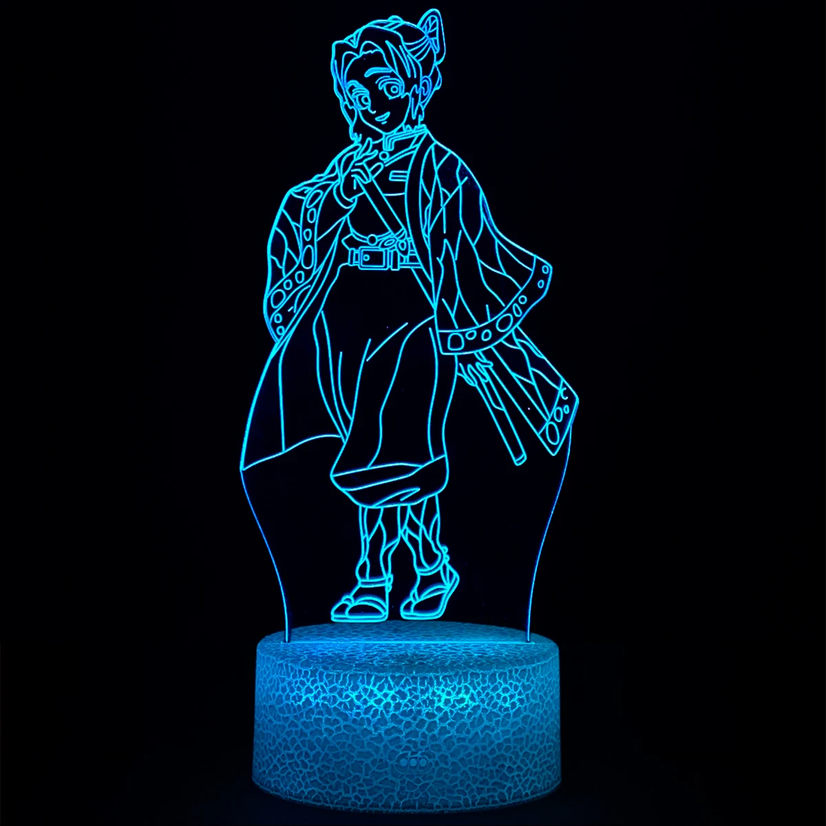 Acrylic Led Night Light Anime Demon Slayer Agatsuma Zenitsu Figure for Kids Child Bedroom Decor Cool Kimetsu No Yaiba Lamp Gift star night light Night Lights