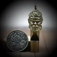 Портативная латунная Статуэтка дракона узор свисток для выживания в чрезвычайных ситуациях Высокая децибел EDC инструмент свисток брелок оборудование для кемпинга