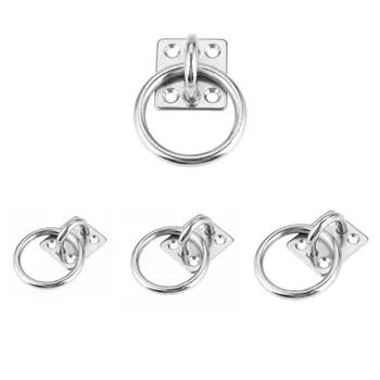

1 PC 304 Stainless Steel Square Pad Eye Plate Eye Hook with Round Ring Boat Hardware