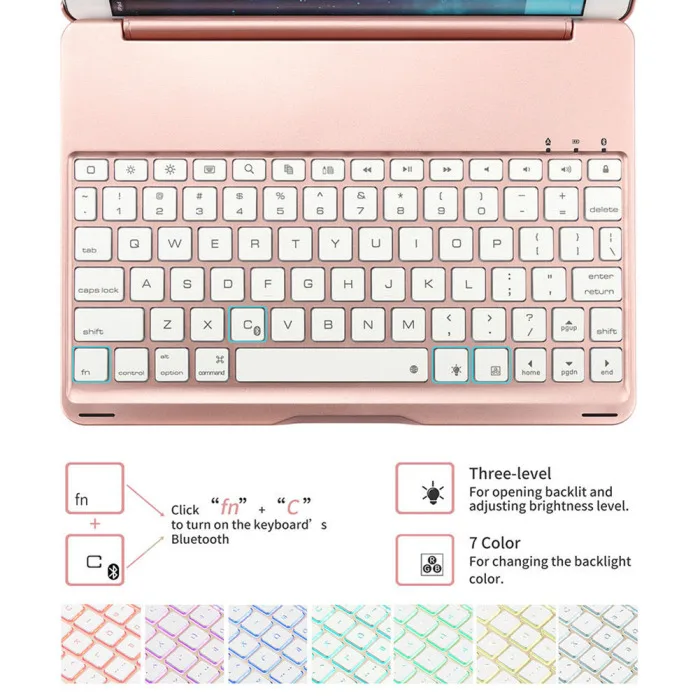 Алюминиевая Bluetooth клавиатура Folio чехол для iPad Air 2 iPad Pro 9,7 дюйма VH99