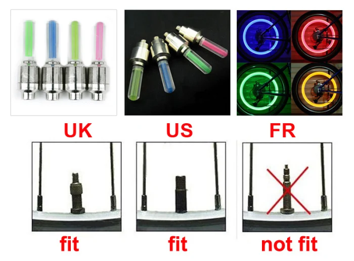 2 Pcs LED Bike Wheel Lights with Battery Pre-installed Bicycle Wheel Spoke for Cycling Racing THJ99