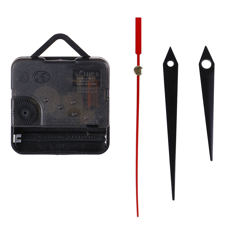 1 Set Silent large wall Quartz Clock Movement Mechanism Black & Red Hands Repair Tool Parts Kit DIY Set With Hook Drop Shipping