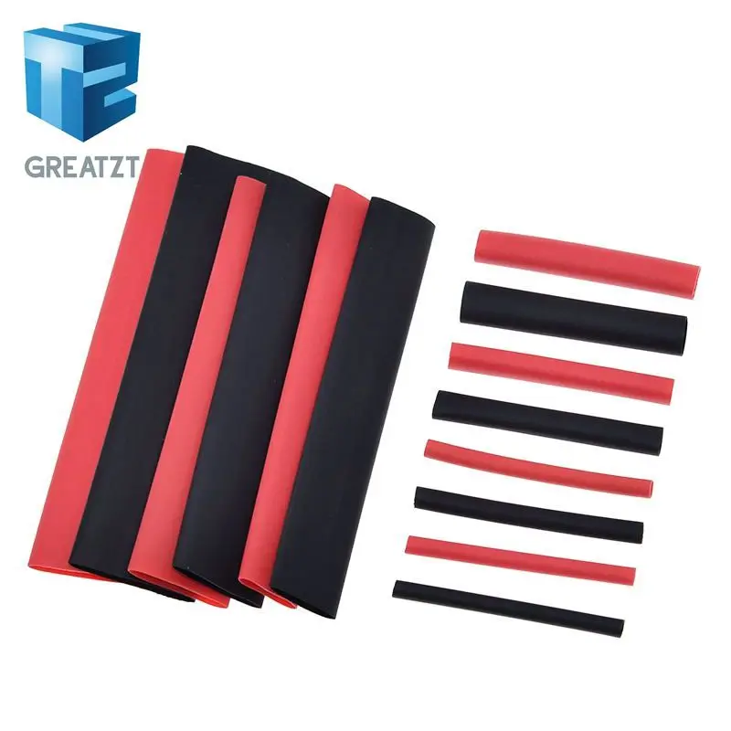 Heat Shrink Tubing 1set=150 PCS 7.28m Black And Red 2:1 Assortment Heat Shrink Tubing Tube Car Cable Sleeving Wrap Wire Kit