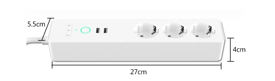 ЕС Wi-Fi умный блок питания 3 розетки штекер 2 usb зарядный порт синхронизации приложение Tuya Голосовое управление работа с Alexa Google Home