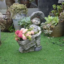 Садовый ретро цветочный горшок Милая Мужская Девочка корзина цветочный горшок дисплей посадки креативное растение балкон Декор M2366