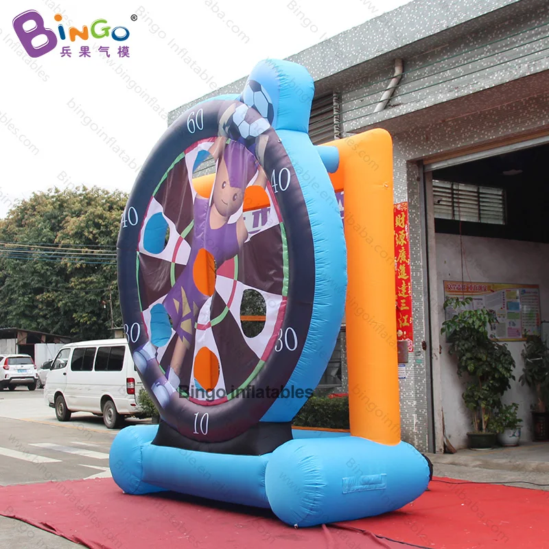 FREE EXPRESS 3.9x1.3x4mh inflatable soccer shooting goal air filled commissioned dart game toy with cartoon boy