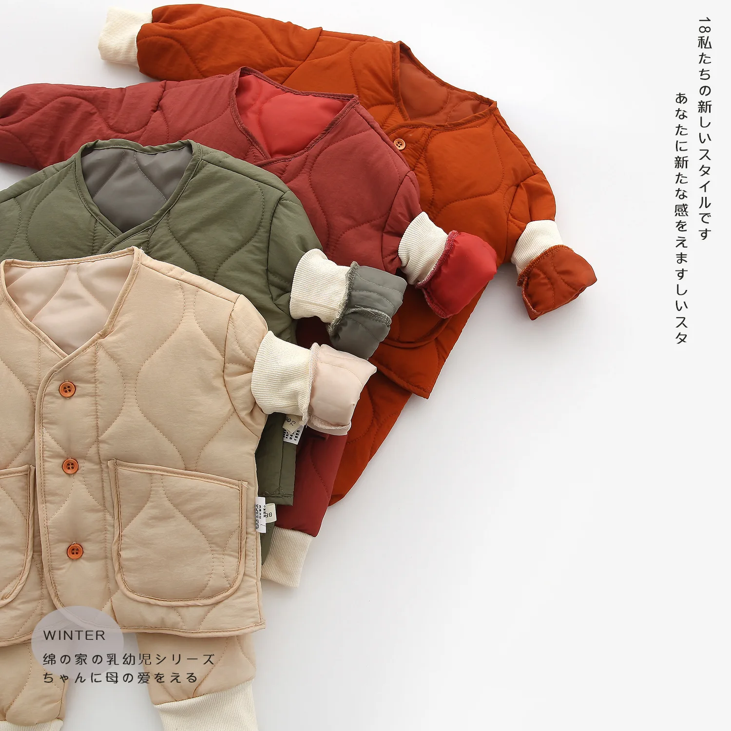 Goedkoop Winter Fall Pasgeboren Zuigelingen Baby Meisjes Jongens Set Kleding Warme Jas + Broek Babykleding Kleding Pak Katoen Thuis en slaap Slijtage