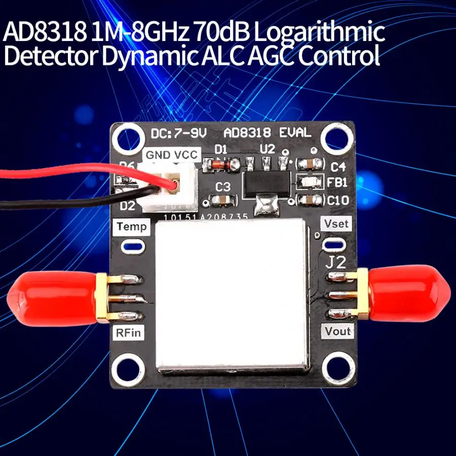 Ватт метр AD8318 1 M-8 GHz 70dB логарифмический детектор динамический ALC/agc контроль измеритель мощности