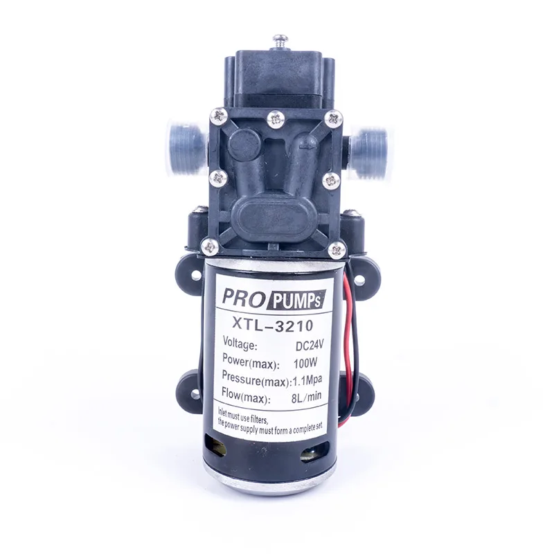 DC 24V 100W 1.1Mpa 130PSI 8л/мин сельскохозяйственный Электрический водяной насос высокого давления мембранный самовсасывающий насос контроль обратного потока