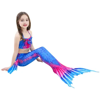 

Baby Girls Clothes Red Blue Mermaid Tails Swimming Dresses Cosplay Costume Beach Clothes Swimsuit Casual Dress 3-piece suit