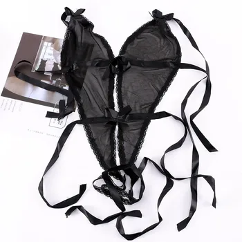 

Sexy Open Crotch Bodysuit Lingerie V-Neck Lace Spliced Exotic Lingerie Costumes Hollow Out Bodysuit High Cut Babydolls Lingerie