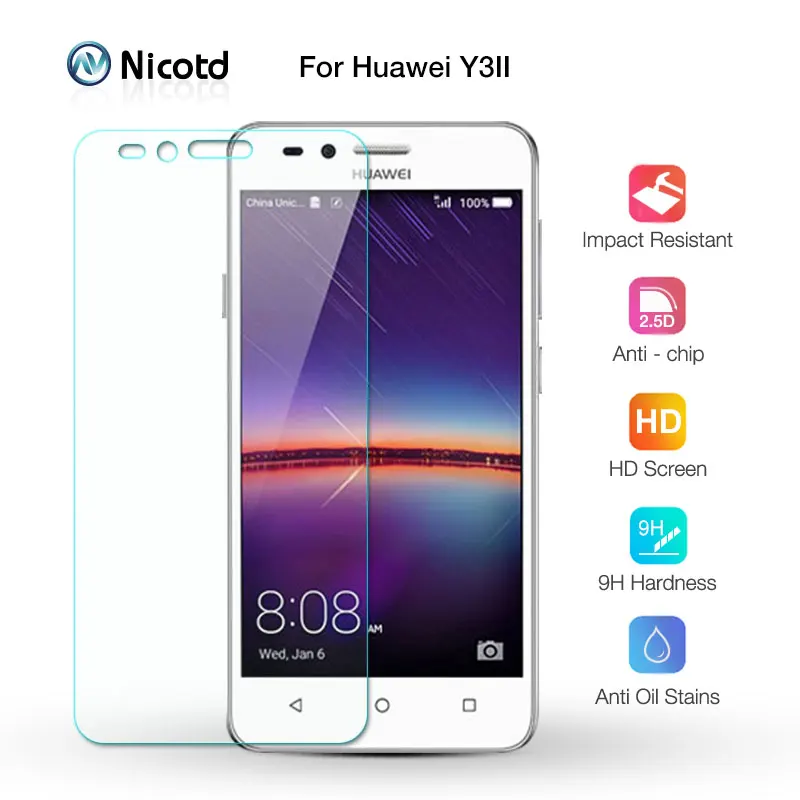 Оригинальное закаленное стекло для защиты экрана 2 5 HD huawei Y3 Ⅱ Nicotd защитная пленка