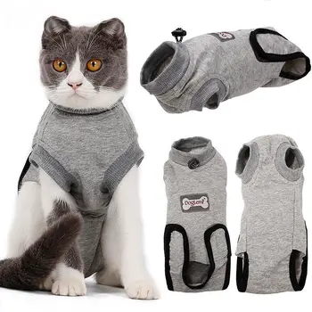 

Pet Multifunctional Recovery Outfit Clothes For Cats E-collar Alternative After Surgery Preventing Licking Wounds And Scratching