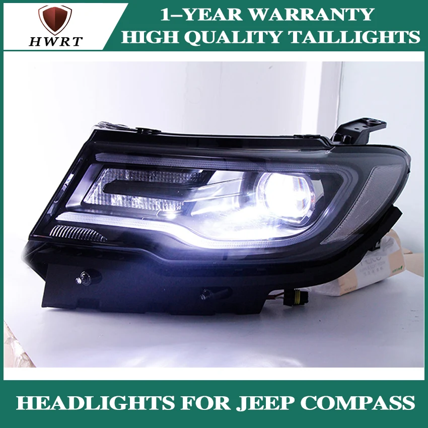 Автомобильный Стайлинг Головной фонарь для Jeep Compass фары компас 2011- Светодиодный фонарь H7 D2H Hid вариант Ангел глаз биксеноновые фары