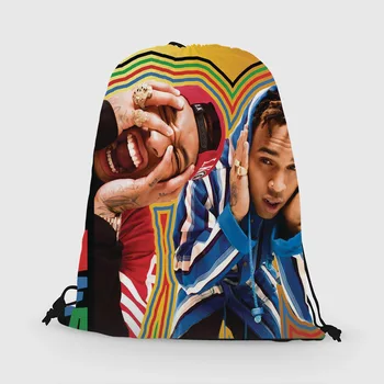 

Custom Chris Brown Drawstring Bag Daypack Kids Satchel Casual Backpack Teenager Storage Bag Women Men 31x40cm*181031-03-9064