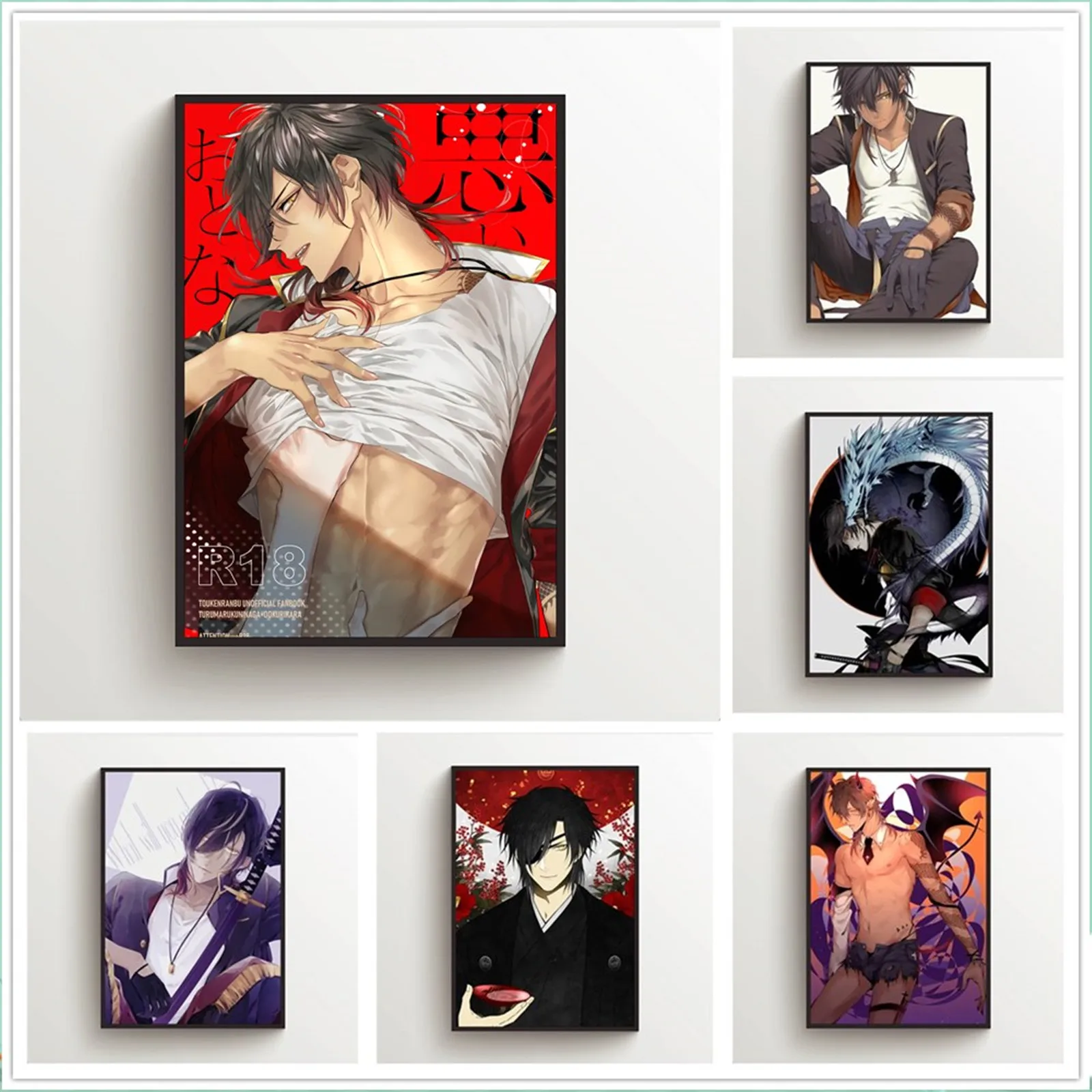 Полипропиленовый постер Touken Ranbu Ookurikara Mitsutada картина декор для дверей бара