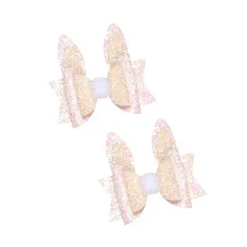 

2Pcs Light Pink Unicorn Design Hair Clips Cute Hair Pins Double-Layer Sequin Barrette Lovely Headwear for Girls Kids