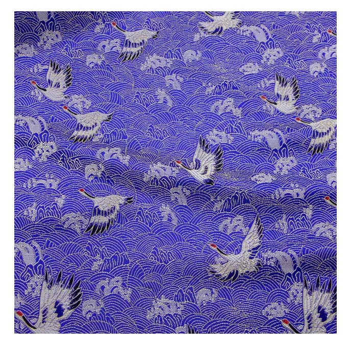 red-crowned crane 1/2meter Chinese style brocade jacquard satin fabric for Cheongsam Kimono and bag Patchwork Needlework