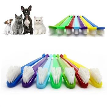 Nowe świetnie sprzedające się Super miękka szczoteczka do zębów dla zwierząt domowych Teddy szczotka dla psa nieświeży oddech zęby tatarskie narzędzie pies kot środki czystości tanie i dobre opinie Szczotki CN (pochodzenie) ABS+nylon Wholesale Dropshipping Pet Cleaning Toothbrush