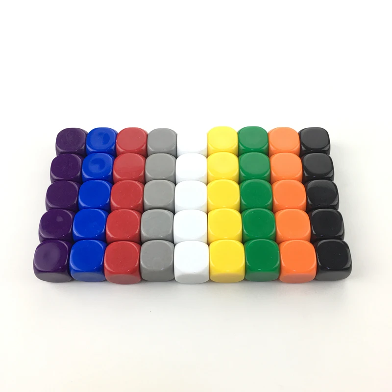

100Pcs/Lot 22mm Blank Dice DIY Wholesale 9 Colour Dice Set Round Corner Acrylic Hexahedron Blank Dice Can Write Color Game