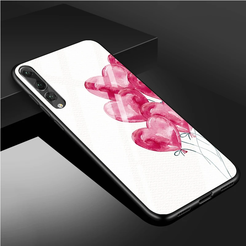 phone case for huawei Balloon Tempered Glass Phone Case For Huawei P20 P30 P40 P40 Lite Pro Psmart Mate 20 30 Cover Shell phone case for huawei