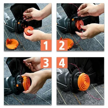 

6pcs String Trimmer Spool Line + 2pcs Cap Covers Pack 16ft Weed Eater Replacement Spools Line For Worx WA0007 WG116 WG119