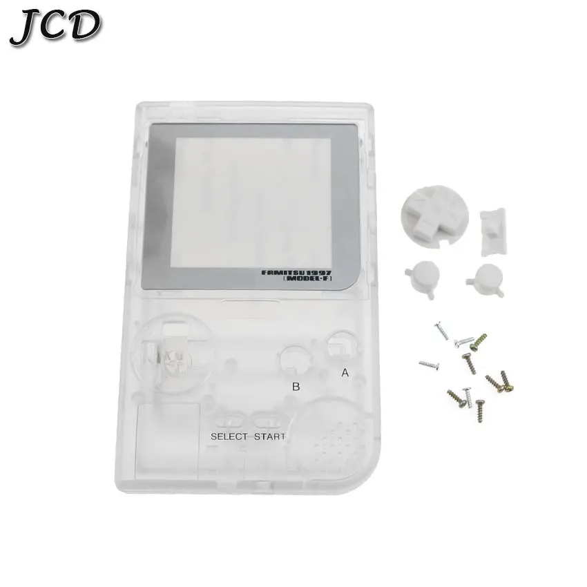 clear JCD Full Case Cover Housing Shell Replacement for Gameboy Pocket Game Console for GBP grey Shell Case with Buttons Kit - Цвет: clear
