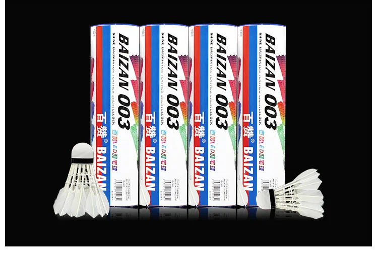 Lighting Badminton Dark Night Colorful LED Lighting Sports Badminton Resistance Night Training Goose Feather Ball 4 Luminous