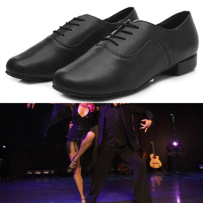 Обувь для бальных танцев для мужчин и мальчиков; кожаные танцевальные туфли для латинских танцев и Танго; ZJ55