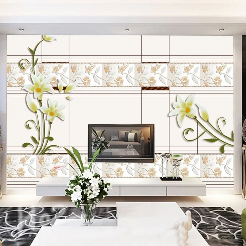 

5D Wall Simple Modern Waterproof TV Wall Sofa Living Room Wall Mural Wallpaper