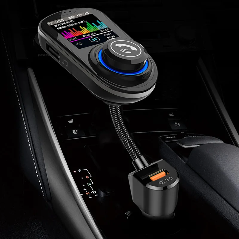 Fm-передатчик Bluetooth автомобильный комплект громкой связи беспроводной Bluetooth Aux Модулятор MP3-плеер ЖК-экран QC3.0 USB Автомобильное зарядное устройство для авто