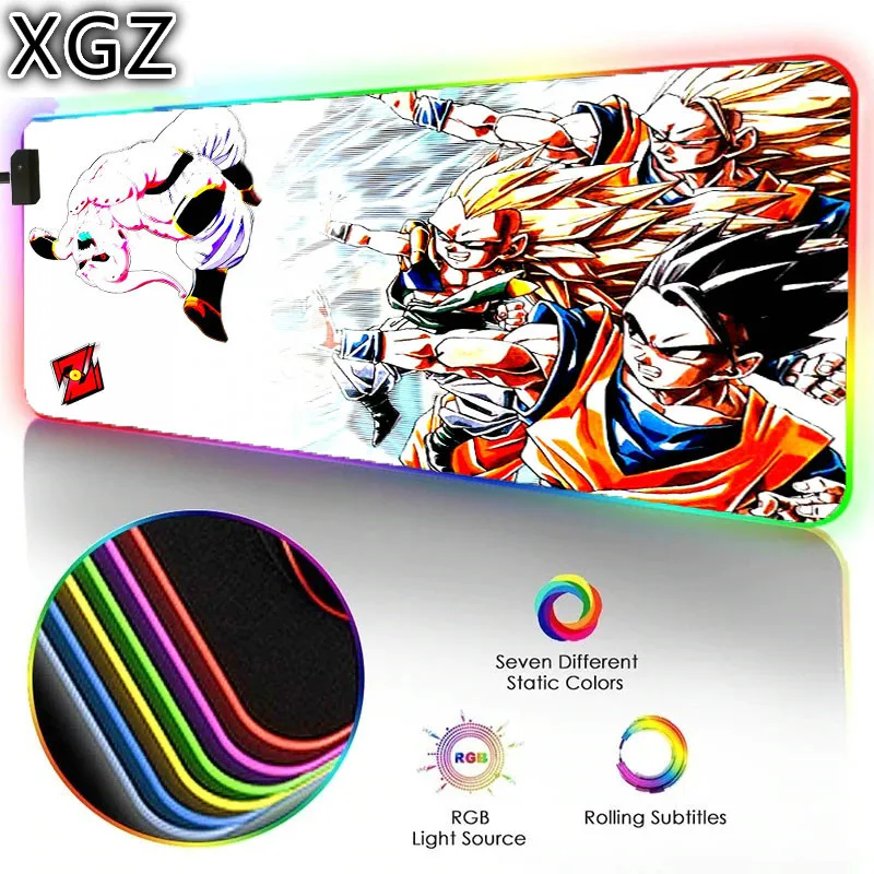 

XGZ Animation Mouse Pad Dragon Ball RGB Mousepad LED Luminous Color Lighting Wireless Charging Mouse Pad Desk Mat Gaming Desk