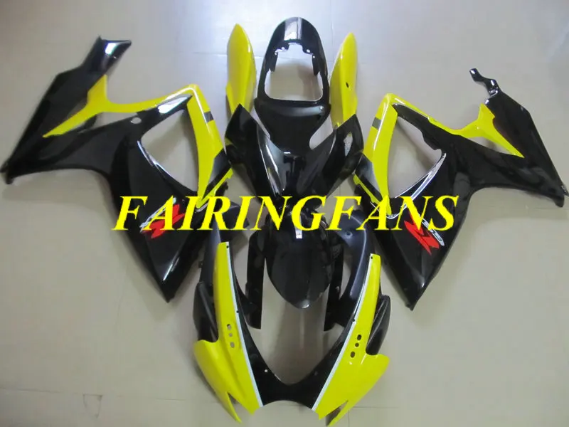 Литья под давлением обтекателя тела для GSXR600 750 K6 06 07 R 600 GSXR750 2006 2007 желто-черные Обтекатели Кузов+ подарки SC48
